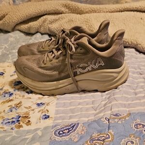 Hoka Gray and Cream Running Shoes